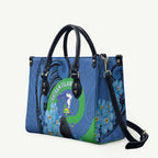 New Zealand Chatham Islands Leather Bag Wharekauri Forget Me Not With Black Robin - Aussie Hoodie