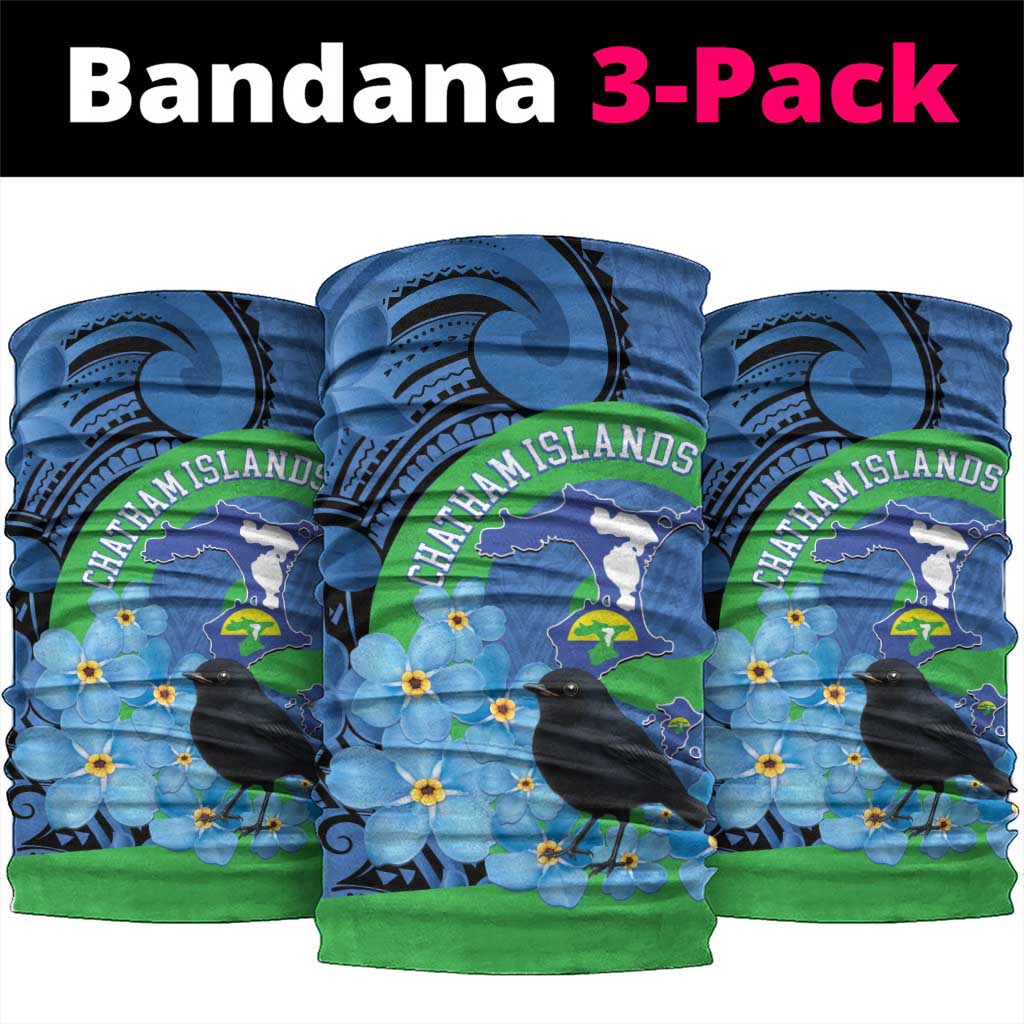 New Zealand Chatham Islands Neck Gaiter Wharekauri Forget Me Not With Black Robin - Aussie Hoodie