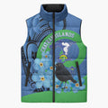 New Zealand Chatham Islands Sleeveless Puffer Jacket Wharekauri Forget Me Not With Black Robin - Aussie Hoodie