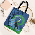 New Zealand Chatham Islands Tote Bag Wharekauri Forget Me Not With Black Robin - Aussie Hoodie