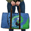 New Zealand Chatham Islands Travel Bag Wharekauri Forget Me Not With Black Robin - Aussie Hoodie