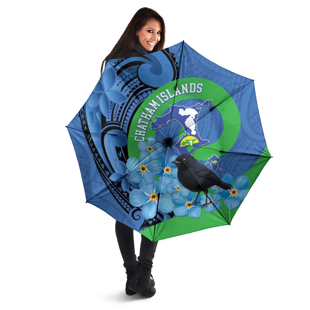 New Zealand Chatham Islands Umbrella Wharekauri Forget Me Not With Black Robin - Aussie Hoodie