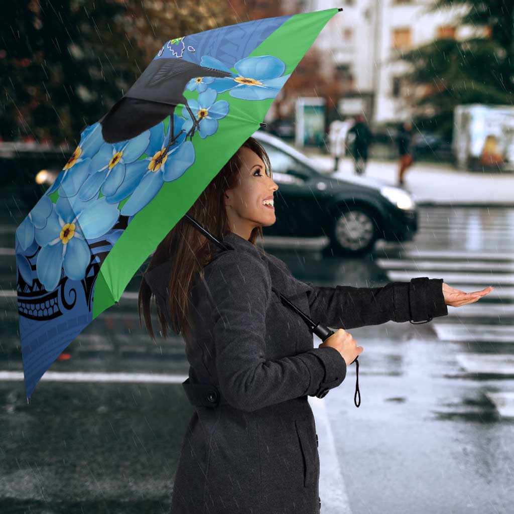 New Zealand Chatham Islands Umbrella Wharekauri Forget Me Not With Black Robin - Aussie Hoodie