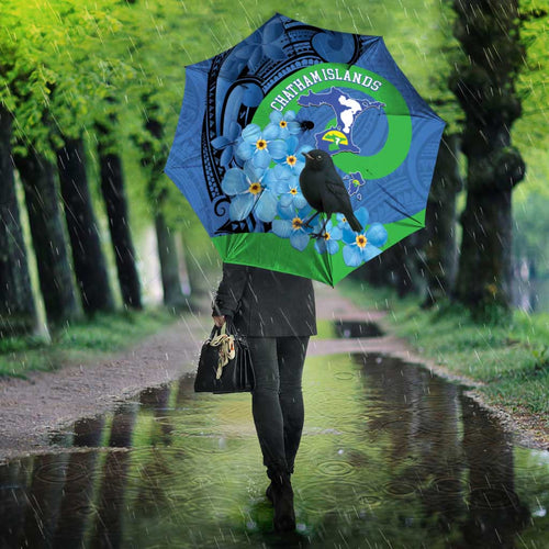 New Zealand Chatham Islands Umbrella Wharekauri Forget Me Not With Black Robin - Aussie Hoodie
