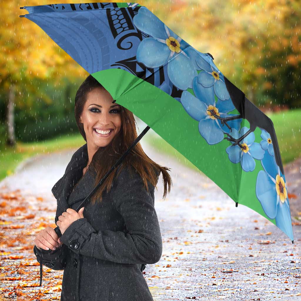 New Zealand Chatham Islands Umbrella Wharekauri Forget Me Not With Black Robin - Aussie Hoodie