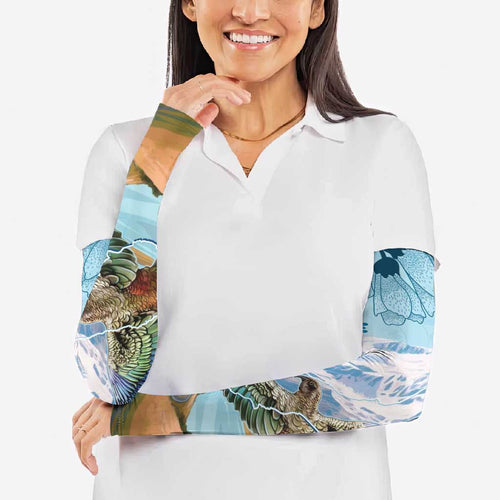 New Zealand South Island Arm Sleeves Te Waipounamu Aoraki Kea Bird - Aussie Hoodie
