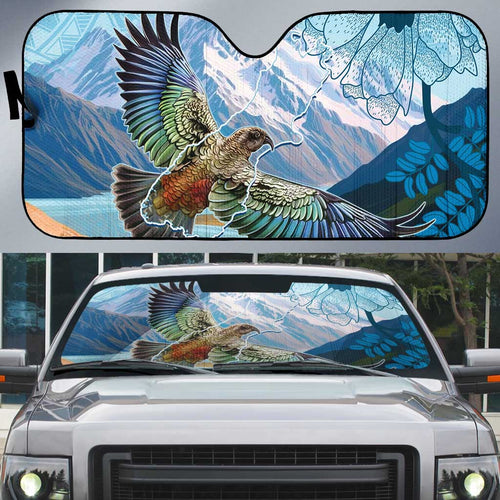 New Zealand South Island Auto Sun Shade Te Waipounamu Aoraki Kea Bird - Aussie Hoodie