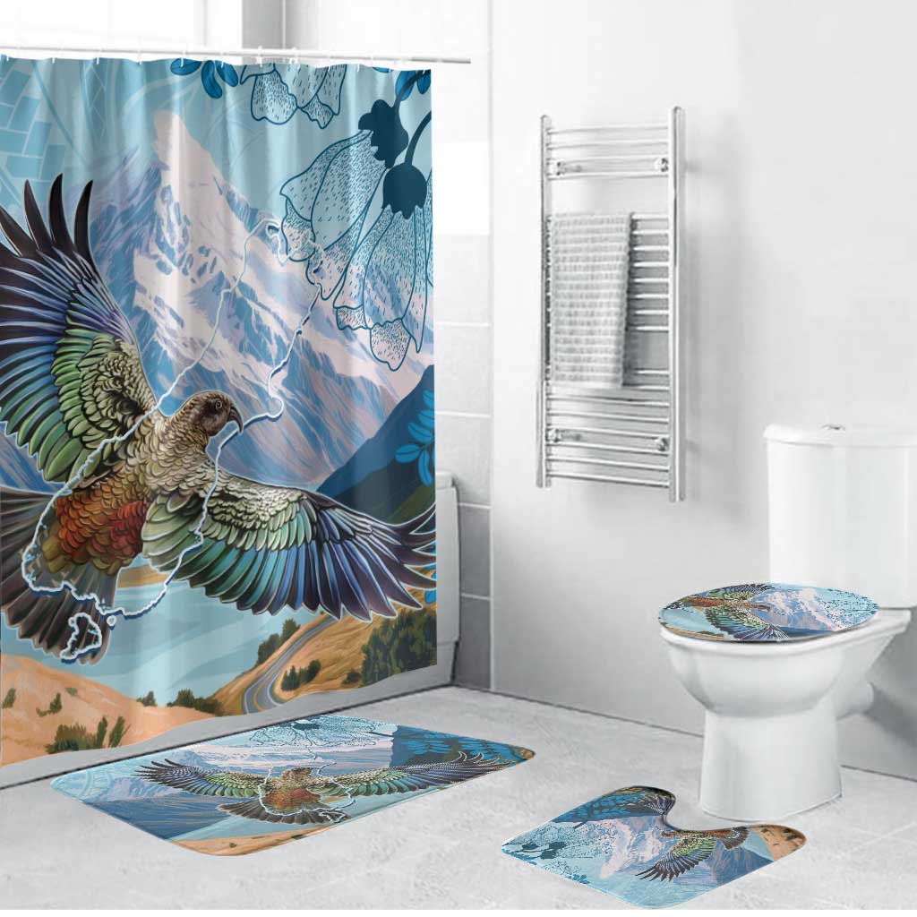 New Zealand South Island Bathroom Set Te Waipounamu Aoraki Kea Bird - Aussie Hoodie