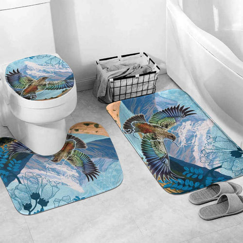 New Zealand South Island Bathroom Set Te Waipounamu Aoraki Kea Bird - Aussie Hoodie
