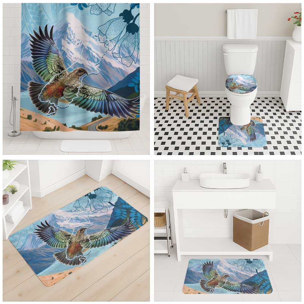 New Zealand South Island Bathroom Set Te Waipounamu Aoraki Kea Bird - Aussie Hoodie