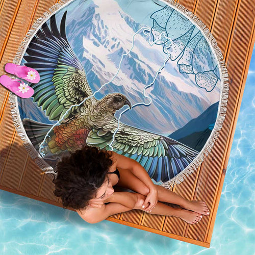 New Zealand South Island Beach Blanket Te Waipounamu Aoraki Kea Bird
