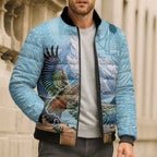 New Zealand South Island Bomber Puffer Jacket Te Waipounamu Aoraki Kea Bird - Aussie Hoodie