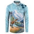 New Zealand South Island Button Sweatshirt Te Waipounamu Aoraki Kea Bird