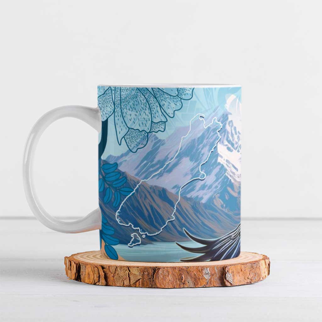New Zealand South Island Ceramic Mug Te Waipounamu Aoraki Kea Bird - Aussie Hoodie