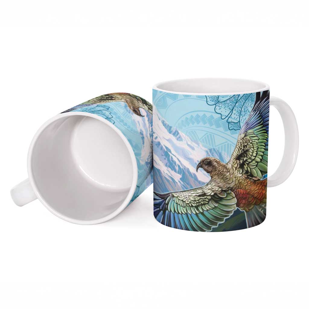 New Zealand South Island Ceramic Mug Te Waipounamu Aoraki Kea Bird - Aussie Hoodie