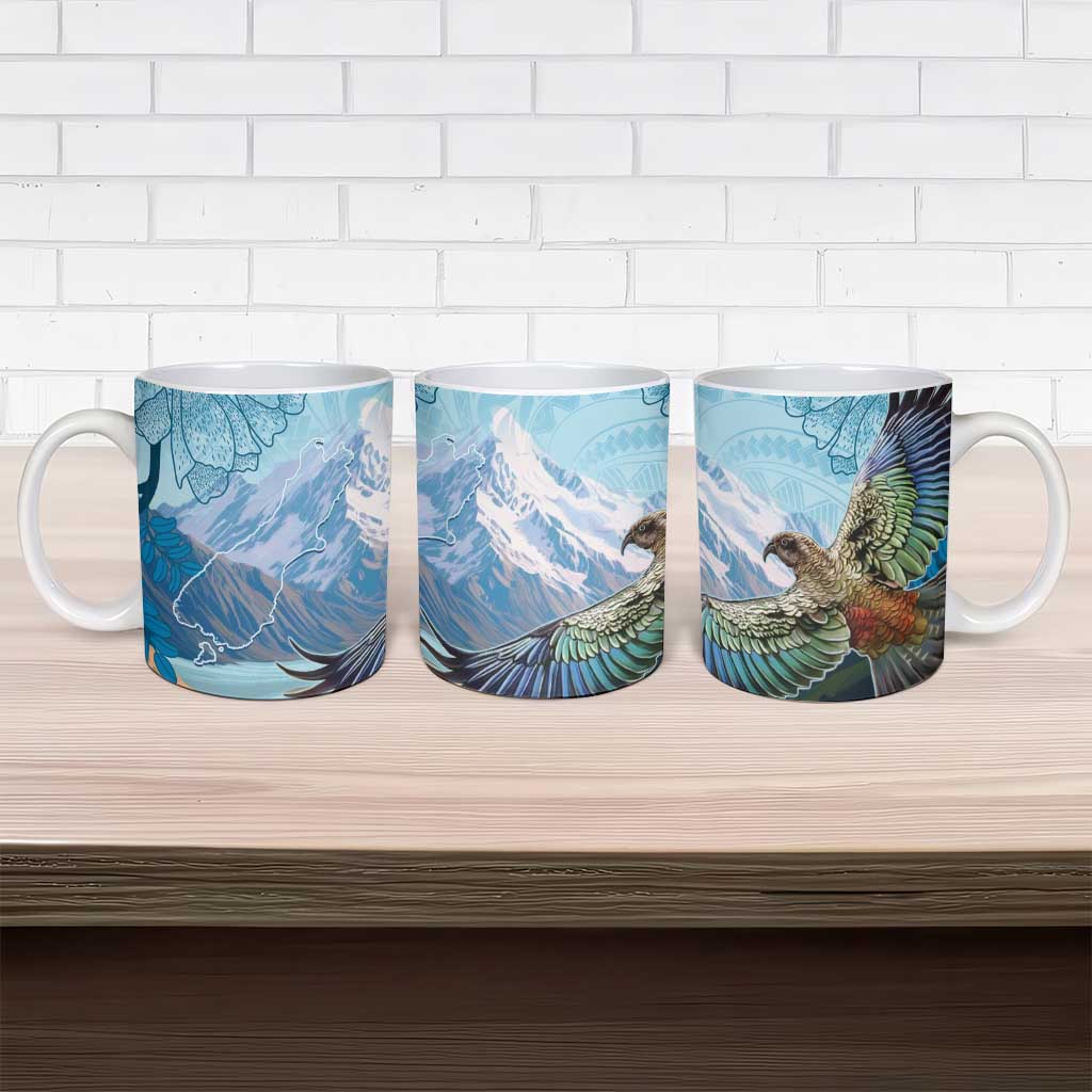 New Zealand South Island Ceramic Mug Te Waipounamu Aoraki Kea Bird - Aussie Hoodie