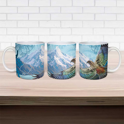 New Zealand South Island Ceramic Mug Te Waipounamu Aoraki Kea Bird - Aussie Hoodie