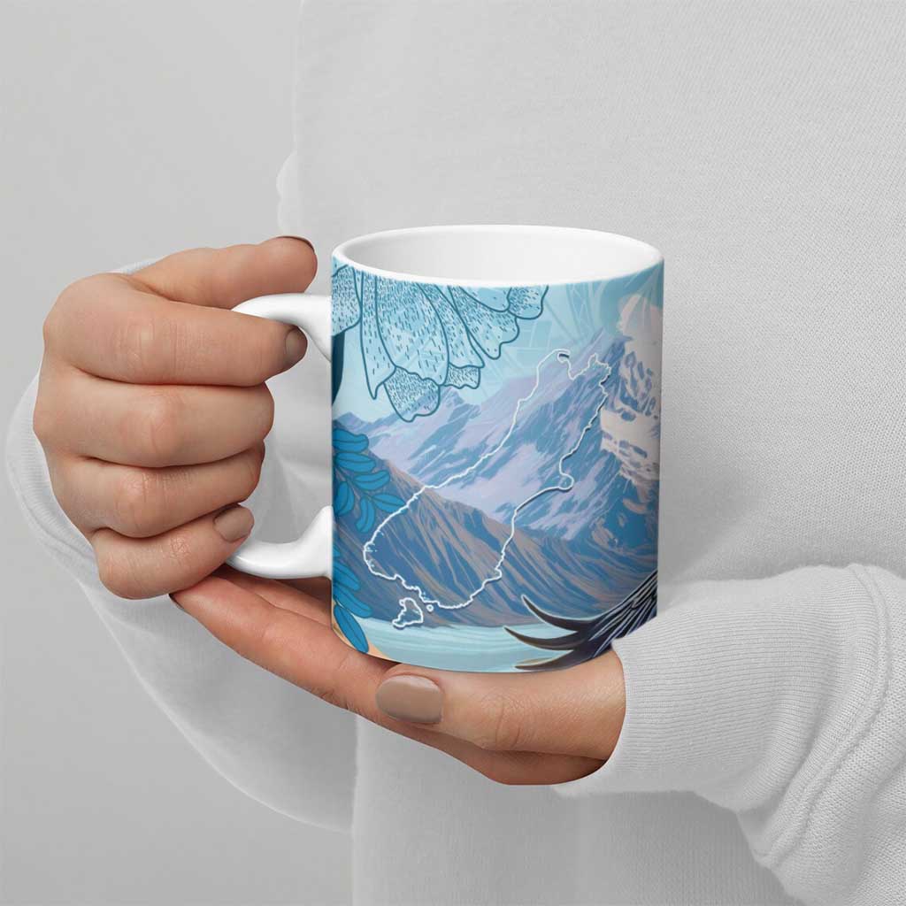 New Zealand South Island Ceramic Mug Te Waipounamu Aoraki Kea Bird - Aussie Hoodie