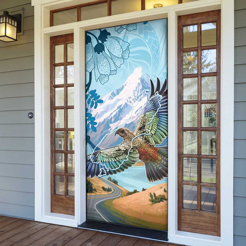 New Zealand South Island Door Cover Te Waipounamu Aoraki Kea Bird - Aussie Hoodie
