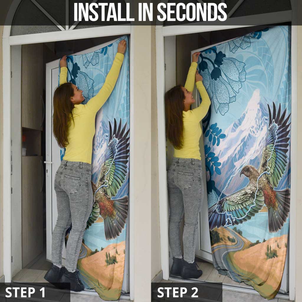 New Zealand South Island Door Cover Te Waipounamu Aoraki Kea Bird - Aussie Hoodie