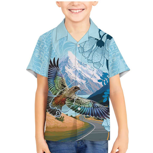 New Zealand South Island Family Matching Mermaid Dress and Hawaiian Shirt Te Waipounamu Aoraki Kea Bird