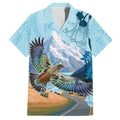 New Zealand South Island Family Matching Off Shoulder Maxi Dress and Hawaiian Shirt Te Waipounamu Aoraki Kea Bird