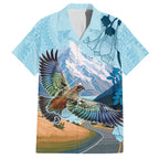 New Zealand South Island Family Matching Off Shoulder Maxi Dress and Hawaiian Shirt Te Waipounamu Aoraki Kea Bird