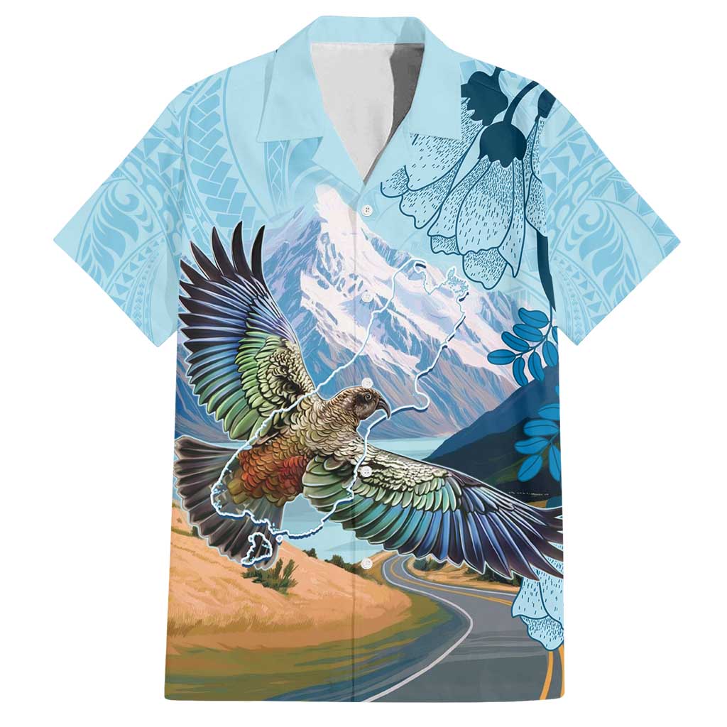 New Zealand South Island Family Matching Off Shoulder Short Dress and Hawaiian Shirt Te Waipounamu Aoraki Kea Bird