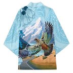New Zealand South Island Kimono Te Waipounamu Aoraki Kea Bird - Aussie Hoodie