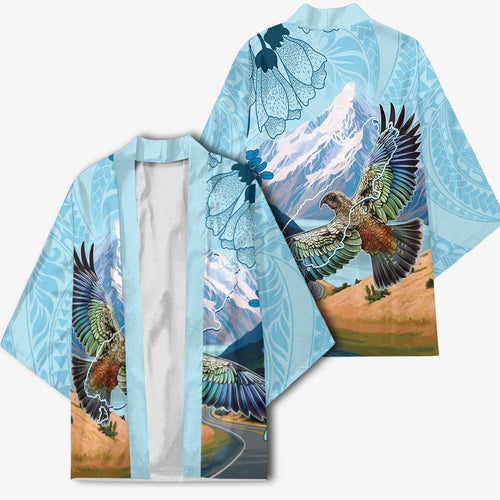New Zealand South Island Kimono Te Waipounamu Aoraki Kea Bird - Aussie Hoodie