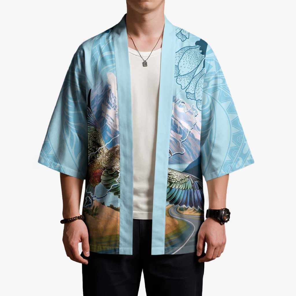 New Zealand South Island Kimono Te Waipounamu Aoraki Kea Bird - Aussie Hoodie