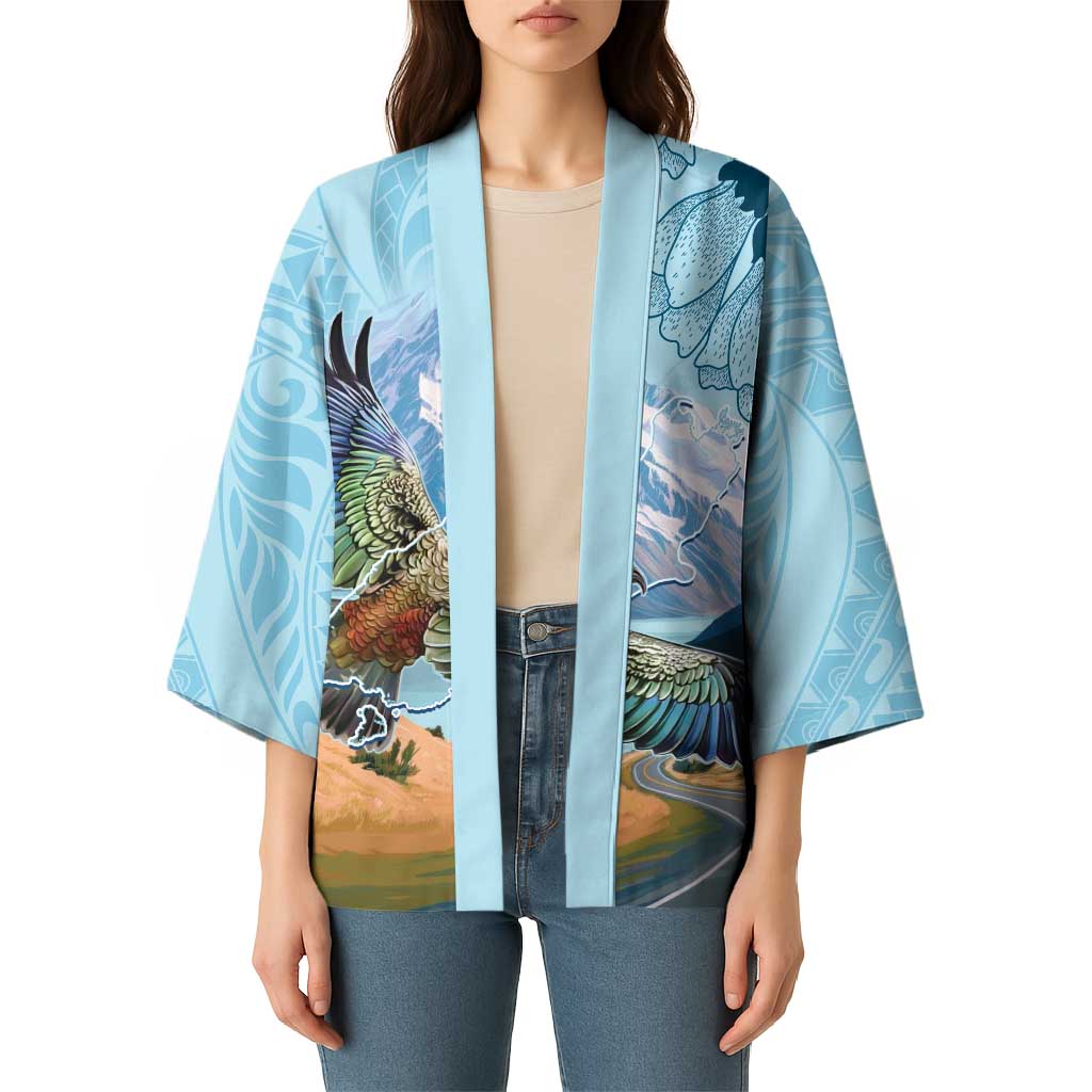 New Zealand South Island Kimono Te Waipounamu Aoraki Kea Bird - Aussie Hoodie