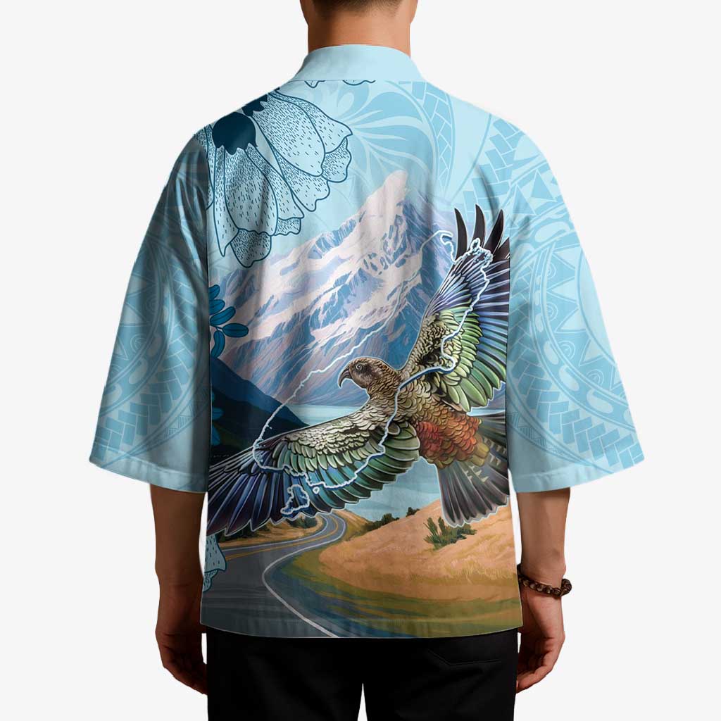 New Zealand South Island Kimono Te Waipounamu Aoraki Kea Bird - Aussie Hoodie
