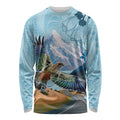 New Zealand South Island Long Sleeve Shirt Te Waipounamu Aoraki Kea Bird