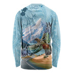 New Zealand South Island Long Sleeve Shirt Te Waipounamu Aoraki Kea Bird
