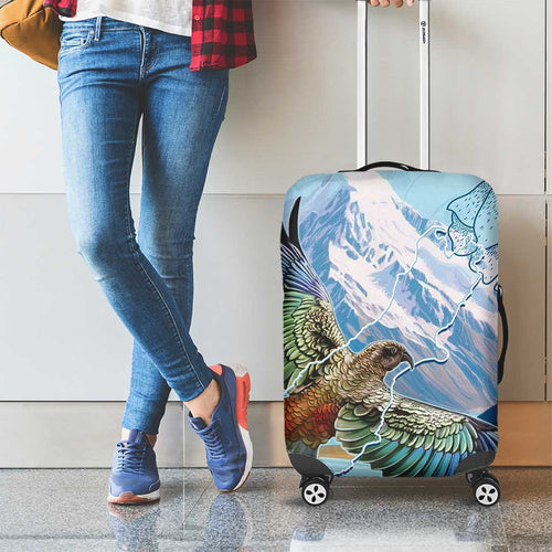 New Zealand South Island Luggage Cover Te Waipounamu Aoraki Kea Bird