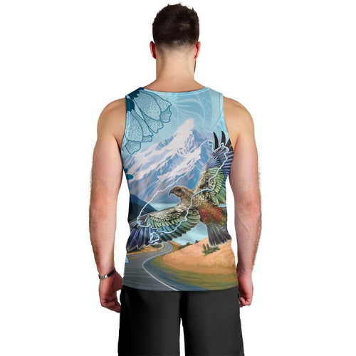 New Zealand South Island Men Tank Top Te Waipounamu Aoraki Kea Bird