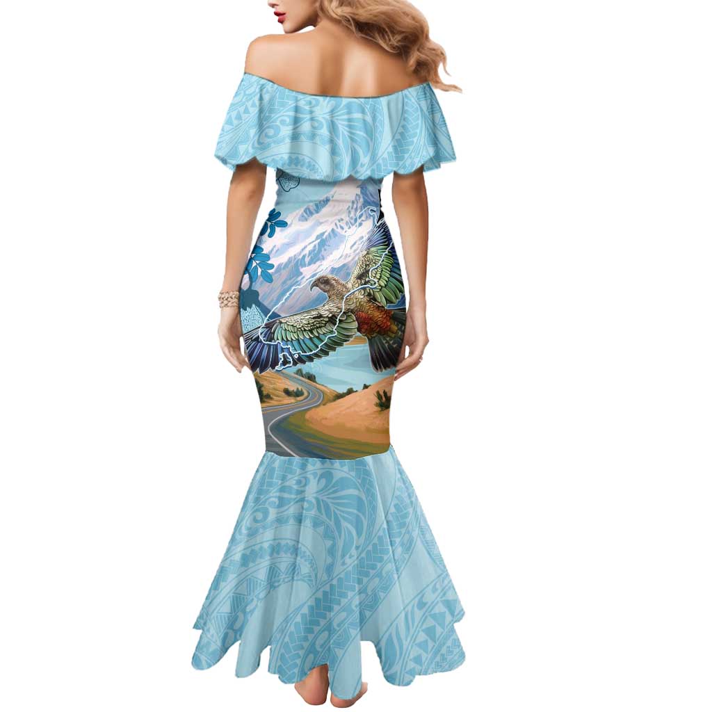 New Zealand South Island Mermaid Dress Te Waipounamu Aoraki Kea Bird