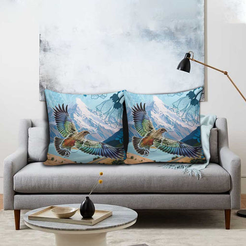New Zealand South Island Pillow Cover Te Waipounamu Aoraki Kea Bird - Aussie Hoodie