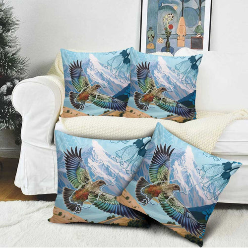 New Zealand South Island Pillow Cover Te Waipounamu Aoraki Kea Bird - Aussie Hoodie