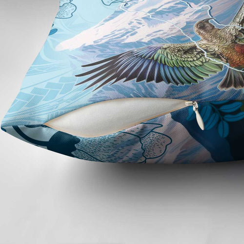 New Zealand South Island Pillow Cover Te Waipounamu Aoraki Kea Bird - Aussie Hoodie