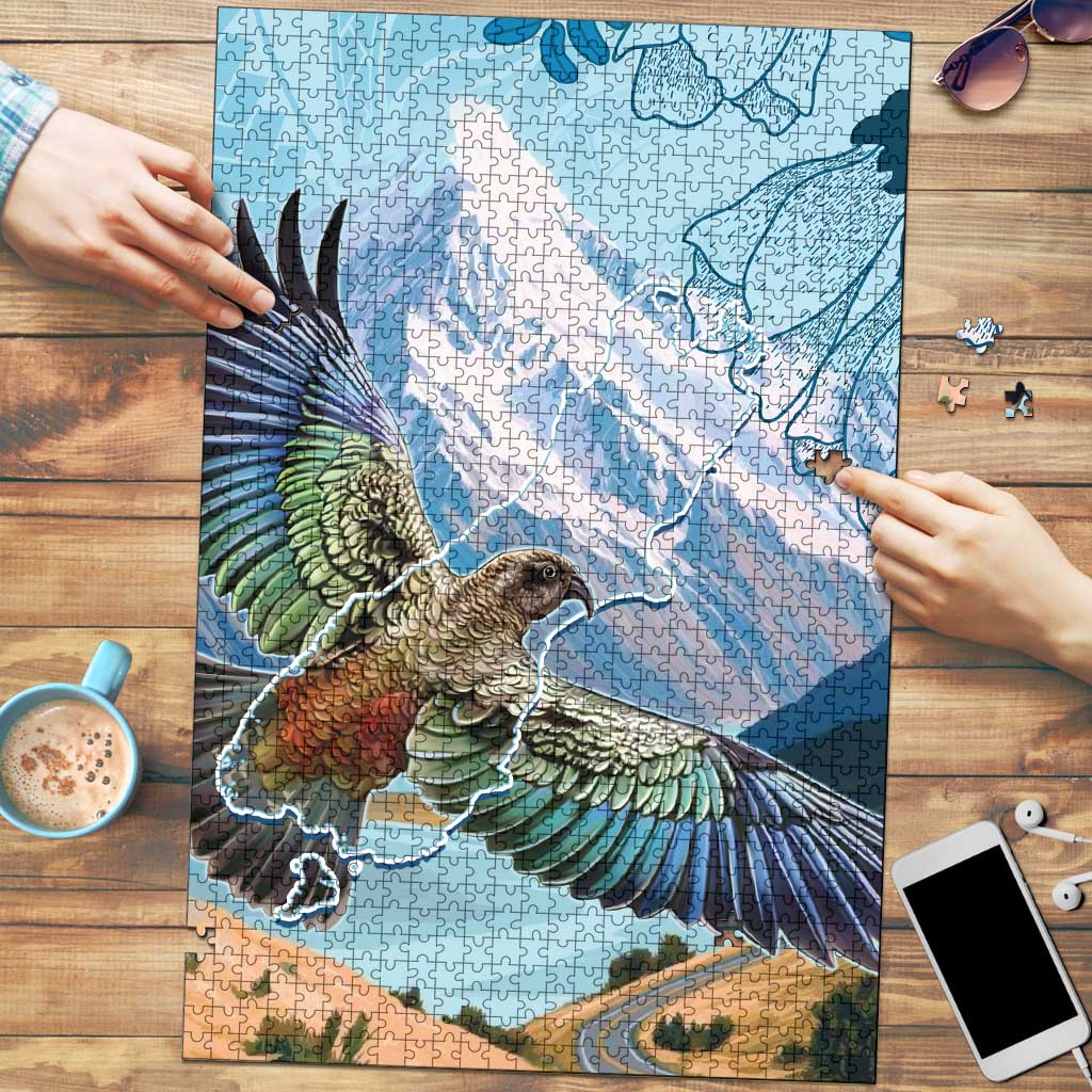 New Zealand South Island Puzzle Te Waipounamu Aoraki Kea Bird - Aussie Hoodie