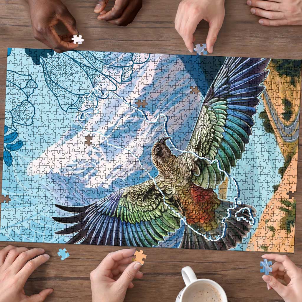 New Zealand South Island Puzzle Te Waipounamu Aoraki Kea Bird - Aussie Hoodie