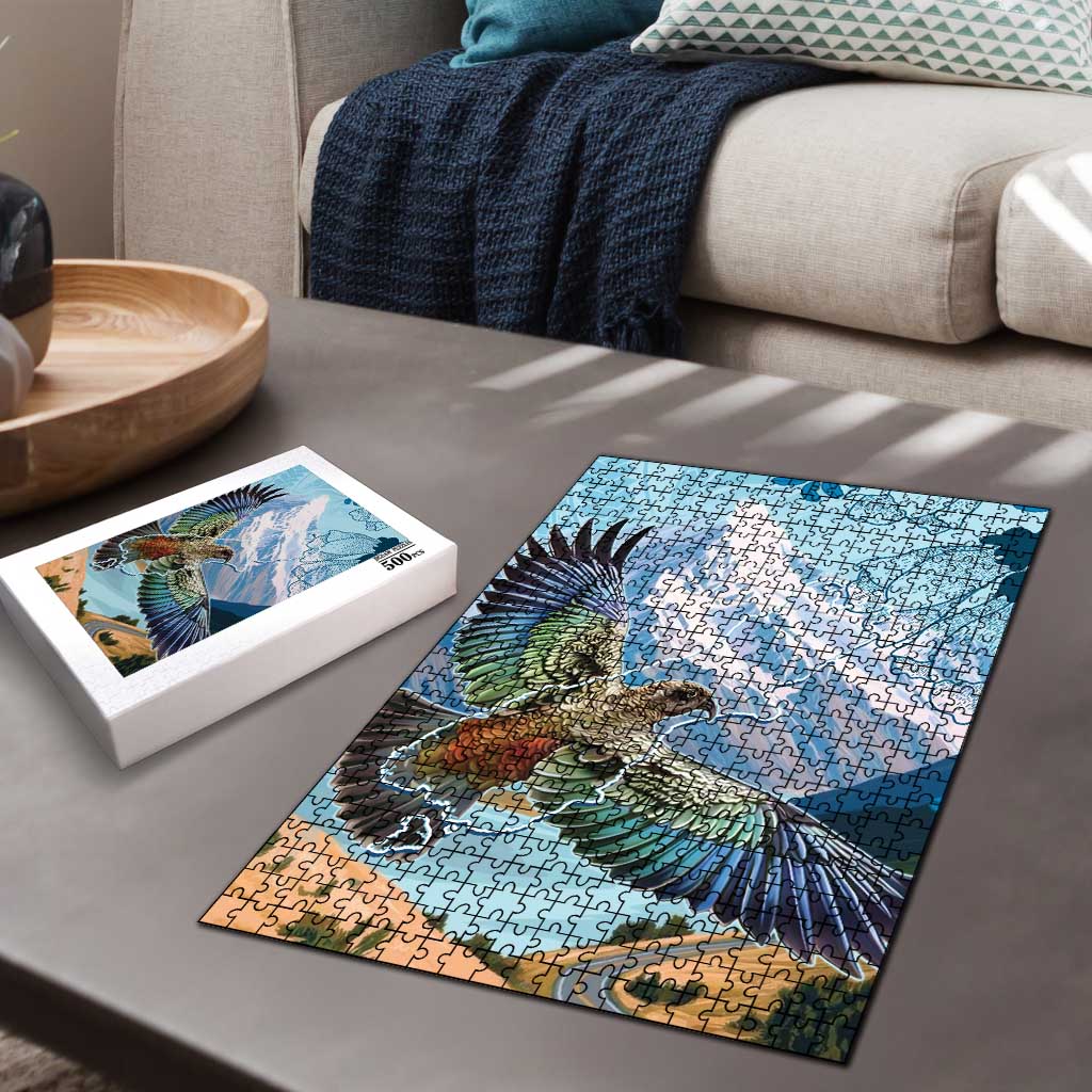 New Zealand South Island Puzzle Te Waipounamu Aoraki Kea Bird - Aussie Hoodie