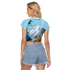 New Zealand South Island Raglan Cropped T Shirt Te Waipounamu Aoraki Kea Bird