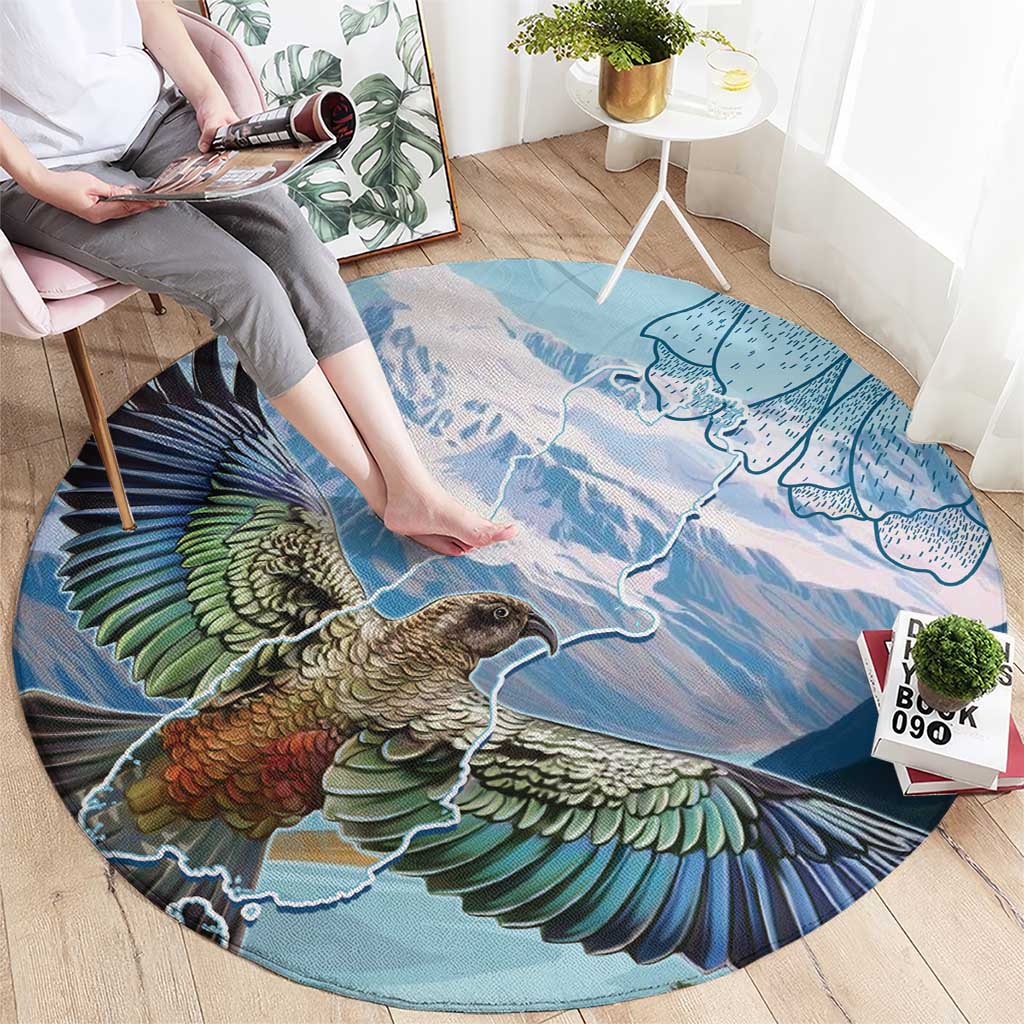 New Zealand South Island Round Carpet Te Waipounamu Aoraki Kea Bird