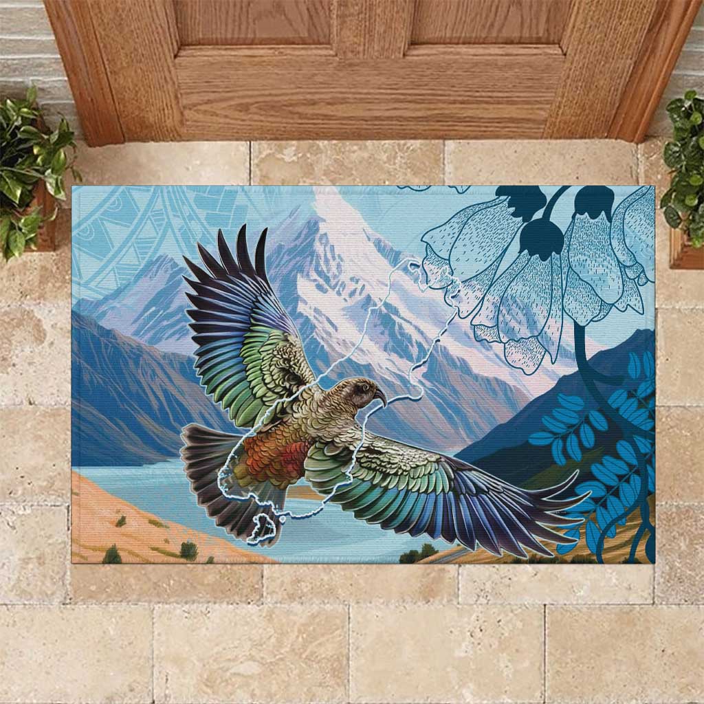 New Zealand South Island Rubber Doormat Te Waipounamu Aoraki Kea Bird