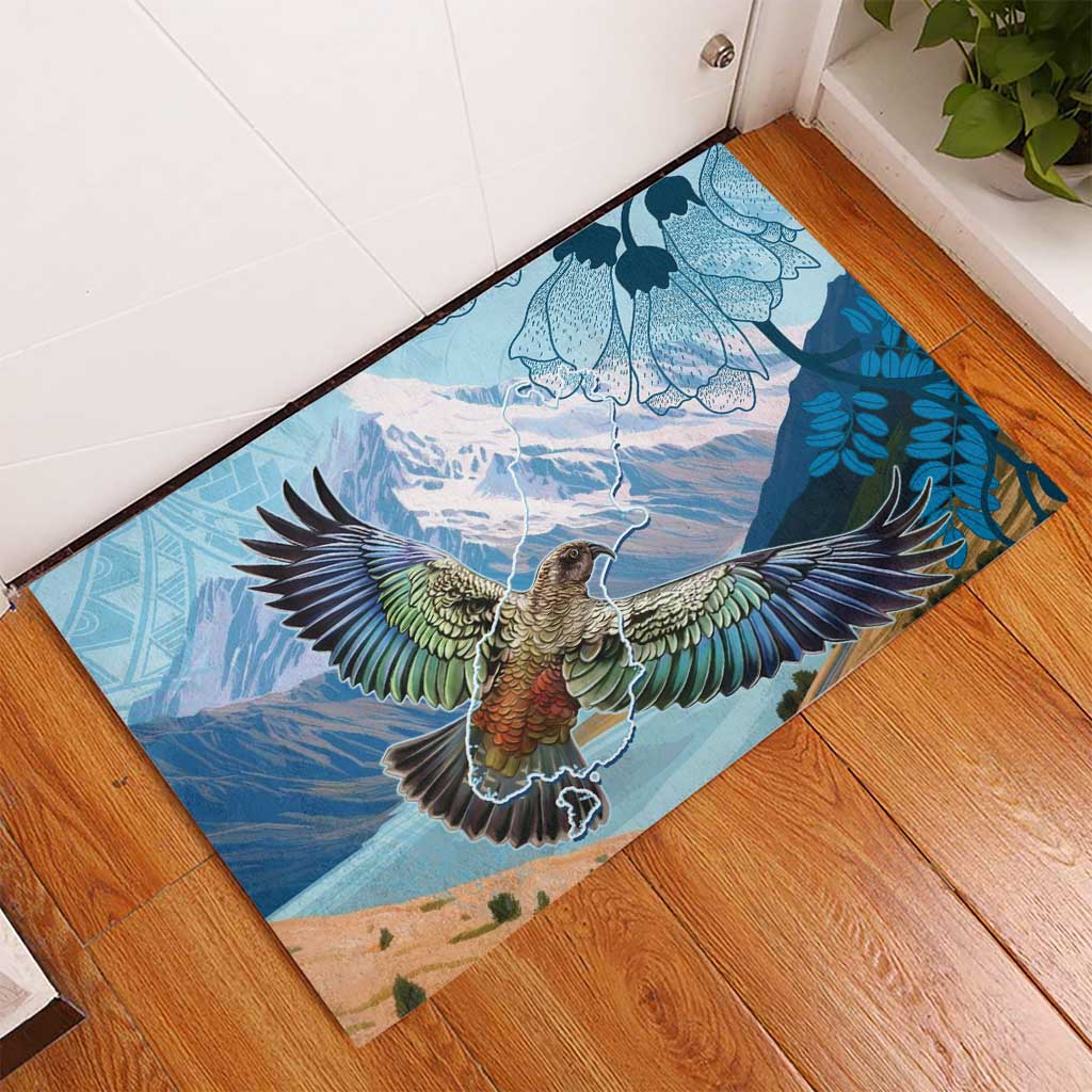 New Zealand South Island Rubber Doormat Te Waipounamu Aoraki Kea Bird