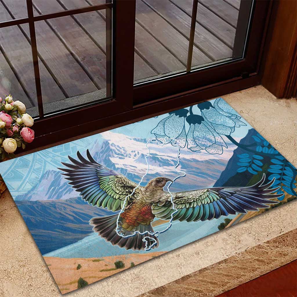 New Zealand South Island Rubber Doormat Te Waipounamu Aoraki Kea Bird