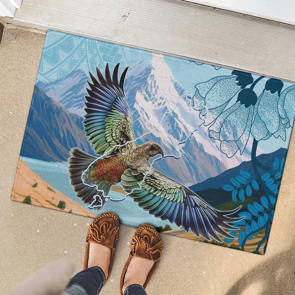 New Zealand South Island Rubber Doormat Te Waipounamu Aoraki Kea Bird